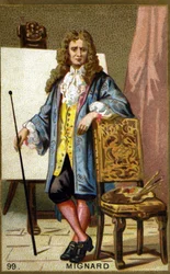 Portrait de Pierre Mignard (1612 - 1695), peintre, décorateur et dessinateur français. Chromolithographie du 19e siècle