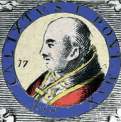 Portrait du Pape Calixte (ou Callist) I, pape né en 155 (Papa San Callisto)