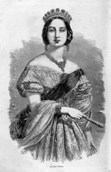 Portrait de la jeune reine Victoria - gravure, milieu du 19ème siècle