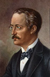 Portrait de Rudolf Diesel, ingénieur allemand, 20e siècle (chromo)