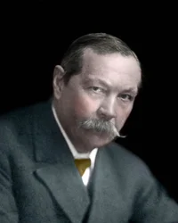 Portrait de Sir Arthur Conan Doyle (1859-1930), romancier anglais.