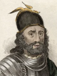 Portrait de Sir William Wallace (Braveheart) (vers 1270-1305), chevalier écossais. Gravure du XIXe siècle.