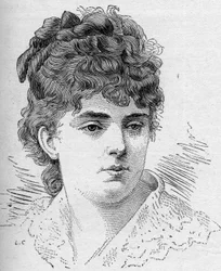 Portrait de Sophie Croizette, comédienne française, membre de la Comédie-Française de 1868 à 1882. Gravure dans "Le Monde Illustré" n°1168 du 16 août