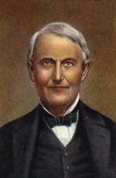 Portrait de Thomas Alva Edison, scientifique et inventeur américain.