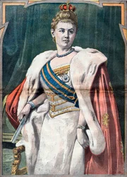 Portrait de Wilhelmina, reine des Pays-Bas de 1890 à 1948 (estampe)