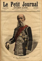 Portrait du baron von Mohrenheim, ambassadeur de Russie en France de 1884 à 1898. Gravure dans « Le Petit Journal », 4/06/1892. Collection Selva.
