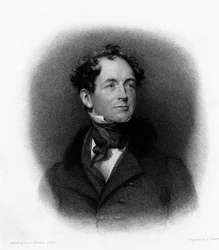 Portrait du poète irlandais Thomas Moore (ou Thomas More) (1779-1852). Gravure du XIXe siècle