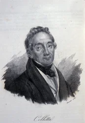 Portrait du patriote et historien italien Pietro Colletta (1775-1831). Gravure du XIXe siècle