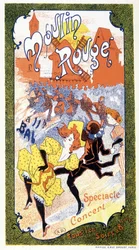 Affiche annonçant les « Concerts » ayant lieu chaque soir au Moulin Rouge, Paris
