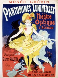 Affiche pour le spectacle quotidien « Pantomimes Lumineuses » Théâtre Optique de Reynaud