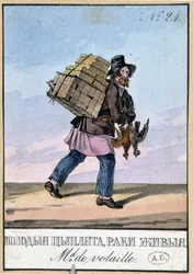 Marchand de volaille - Gravure du 19ème siècle