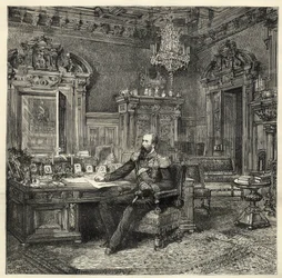 Prince Alexandre de Bulgarie (1857-1893), dans son cabinet d