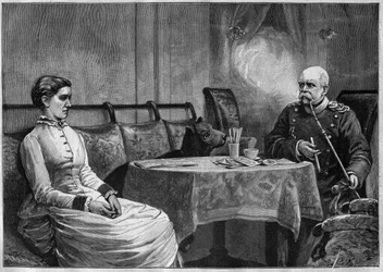 Prince Otto von Bismarck (1815-98) et sa femme, Johanna (1824-94) - gravure 1887