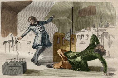 Le professeur Georges Guillaume (Wilhelm) Richmann (1711-1753) mort dans son atelier suite à une expérience avec un électromètre