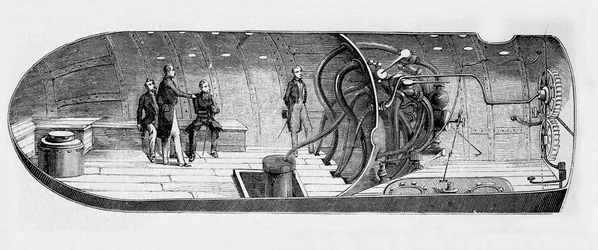 Représentation du sous-marin par Antoine Prosper Payerne (1806-1886)