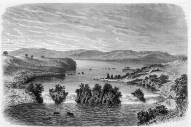 Chutes de Ripon, le Nil sortant du lac Victoria - dans "Tour du Monde"