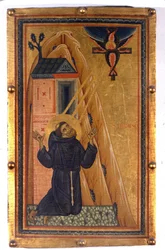 Saint François avec les stigmates. Peinture sur bois du XIIIe siècle. Florence. Musée des Offices.