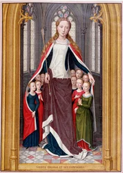 Sainte Ursula abritant ses compagnes sous son manteau, après la chasse de Sainte Ursula, Bruges