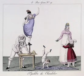Saltimbanques : Équilibre du chandelier - dans «Le Bon Genre», début 19e siècle