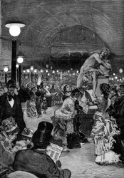 Salle de sculpture au Salon de 1879 au Palais des Champs-Élysées à Paris. Gravure dans « Le Monde Illustré »
