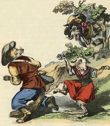 Voyant le loup, Maître Renard s