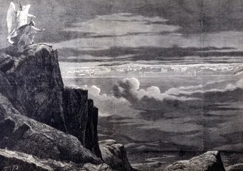Vue de la Jérusalem céleste; image de la Jérusalem terrestre après le Jugement dernier, elle descend du ciel pour s