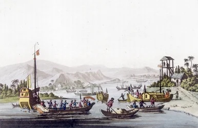 Navires de Cochinchine. Bibliothèque des arts décoratifs de Paris dans « Le costume ancien et moderne »