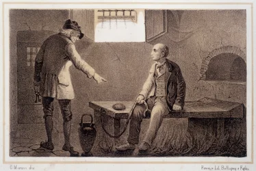 Silvio Pellico (1789 - 1854) transféré à la forteresse de Spielberg (Spilberk) - dans « Storia d