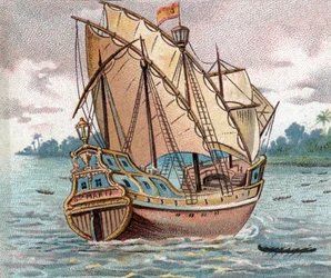 Caravelle espagnole de la fin du XVe siècle - caravelle, navire à voile du XVe siècle