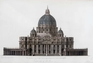 Basilique Saint-Pierre de Rome au Vatican (San Pietro in Vaticano). Dans « Le costume ancien et moderne » 1819-1820, par Jules Ferrario.