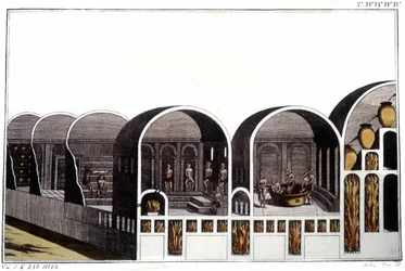 Les Thermes de Caracalla à Rome. Gravure du début du 19ème siècle