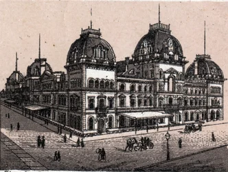 Le dépôt central à New York, USA dans « Le Monde Illustré 168 vues » Non daté (fin XIXe siècle)