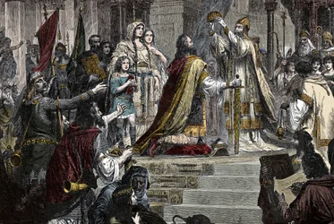 Le Couronnement de Charlemagne (742-814) en 800 par le pape Léon III