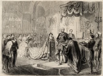 Le couronnement du roi Guillaume Ier à Königsberg en 1861 - Le couronnement du roi et de la reine de Prusse dans l