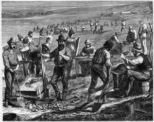 Les champs de diamants au Cap - Lavage des diamants - Lavage des diamants en Afrique du Sud au 19e siècle