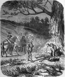 Le duc de Bourbon et Bayard mourant