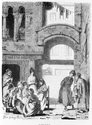 Le ghetto juif de Venise au 19e siècle.
