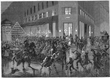 Le boulevard des Italiens à Paris une nuit de bal à l