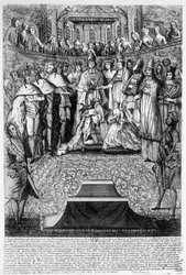 Le couronnement de George II (1683-1760), roi de Grande-Bretagne et d