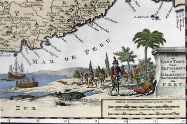 Le débarquement des conquistadors espagnols Francisco Pizarro