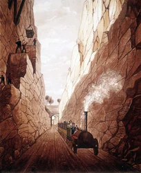 La nouvelle ligne de chemin de fer entre Manchester et Liverpool. Olive Mount Trench. 1832