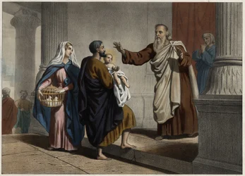 La présentation du Christ au temple. Gravure anonyme du milieu du 19ème siècle