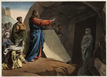 La résurrection de Lazare. Gravure anonyme du milieu du 19ème siècle
