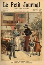 Le temps des cerises, marchand ambulant dans les rues de Paris