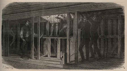 Tours de théâtre - déglutition - gravure de 1875