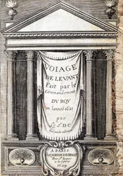Page de titre de « Voyage de levant fait par le commandement du roi en l