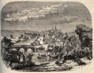 Uzerche - Corrèze - France - gravure dans « PATRIE » - DESCRIPTION PICTURESQUE DE LA FRANCE EN 6 VOLUMES PAR LUCIEN HUARD - fin du XIXe siècle