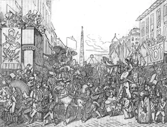 Via del Corso à Rome pendant le Carnaval de 1836