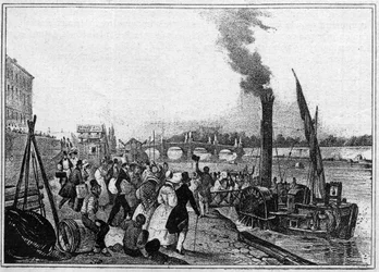 Victor Jean Adam (1801-1866). « Le voyage de Saint Cloud par le bateau à vapeur »