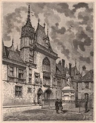 Vue de la rue du Palais Jacques Cœur à Bourges, France